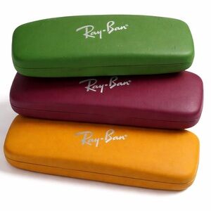 Ray-Ban 3x Glasses Case Lot Hard Shell Eyeglass Sunglasses Case Bundle